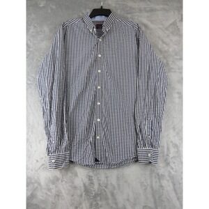 UNTUCKit Tall Slim Gingham Shirt XL Navy Check Untucked Fit Button Down